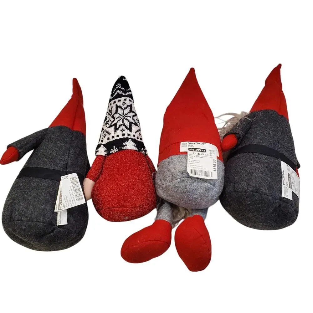 IKEA VINTERFINT Santa Claus Gnome Christmas Plush 4 Pieces Elf Gnome 14